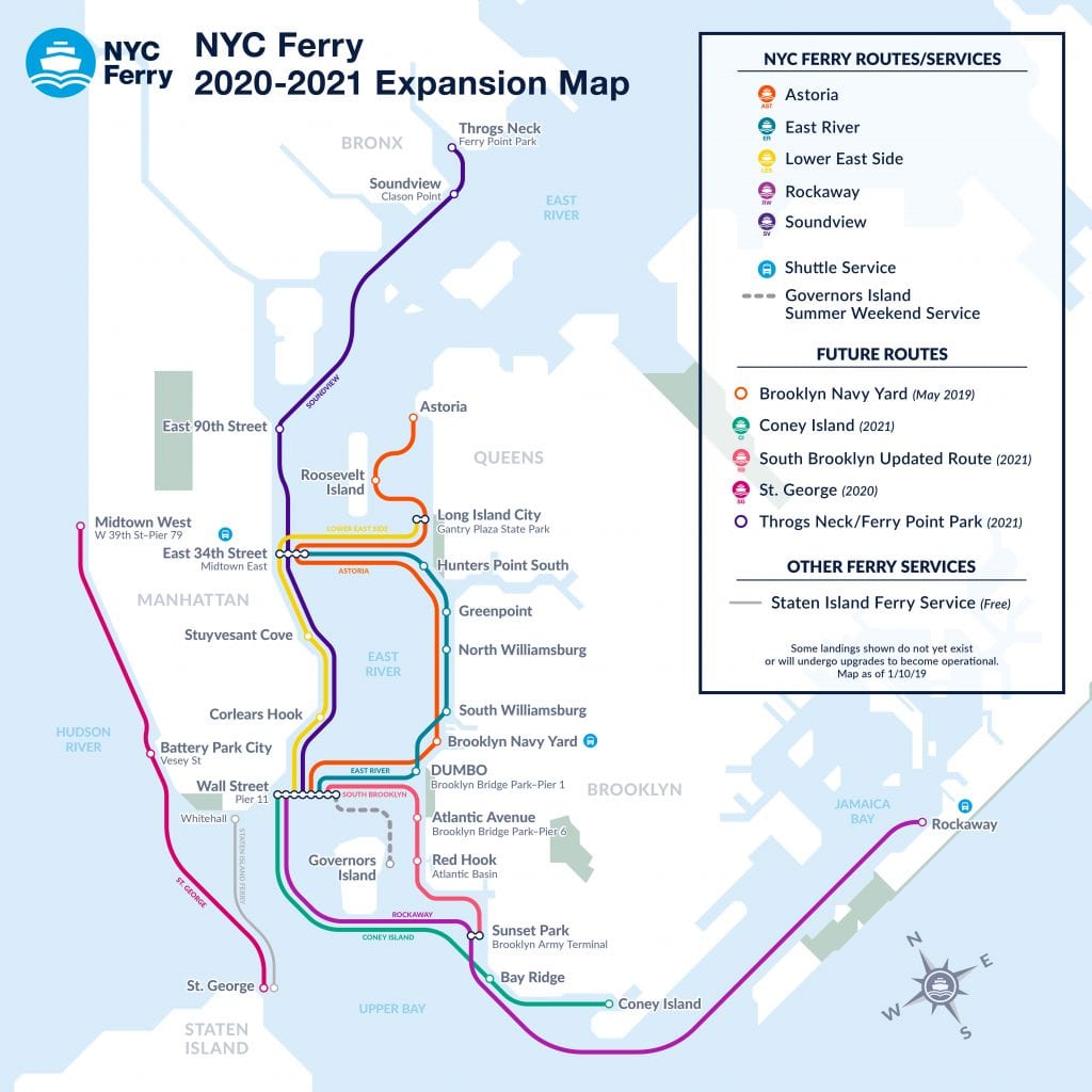 East River Ferry Route Map Nyc Ferry Expansion Map End Of 2021 - New York City Ferry Service