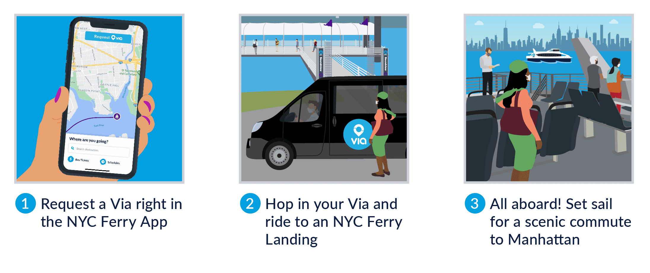 Book Your Connection with Via Directly from the NYC Ferry App - New