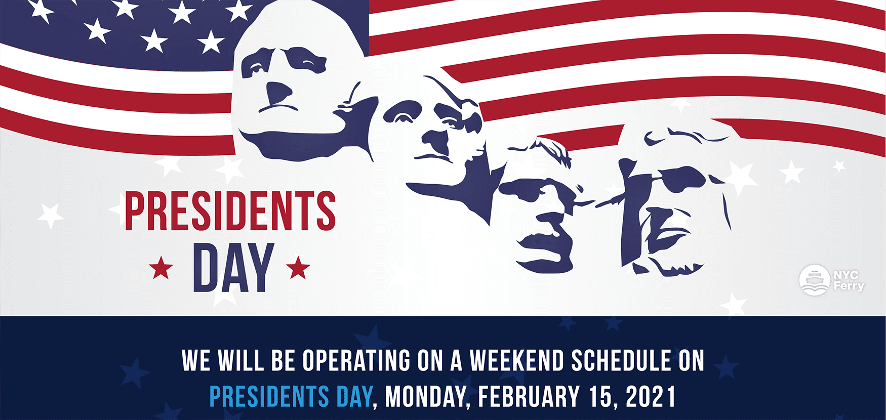 NYC Ferry Presidents Day Schedule Monday, February 15, 2021 New