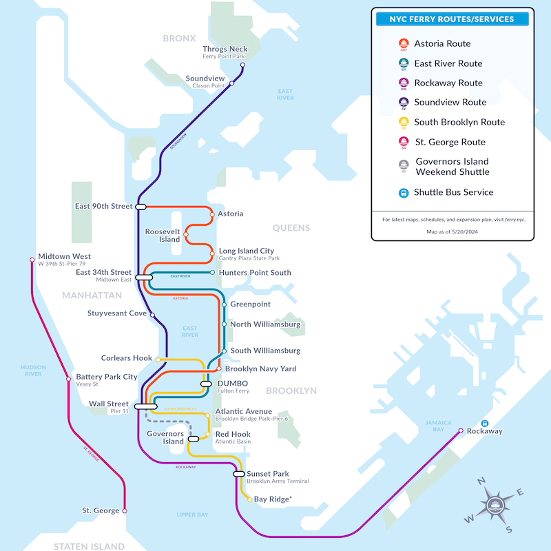 NYC Ferry System Map