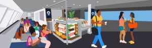 Onboard NYC Ferry, you'll find various concession stands offering snacks, beverages, and other travel essentials.